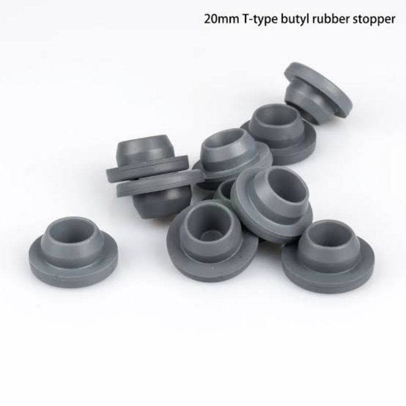 จุกปิดขวดเซรั่ม ขนาด 20mm. สีเทา