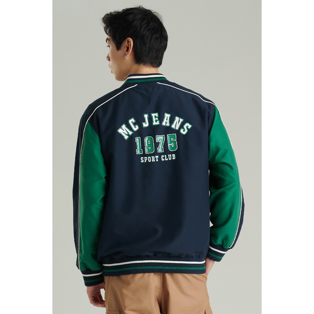 Mc jeans เสื้อแจ็คเก็ตบอมเบอร์ Unisex แขนยาว สีกรมท่า MJCP078 ราคา ถูกที่สุด ดีลบีเคเค แกลเลอรีภาพที่ 5
