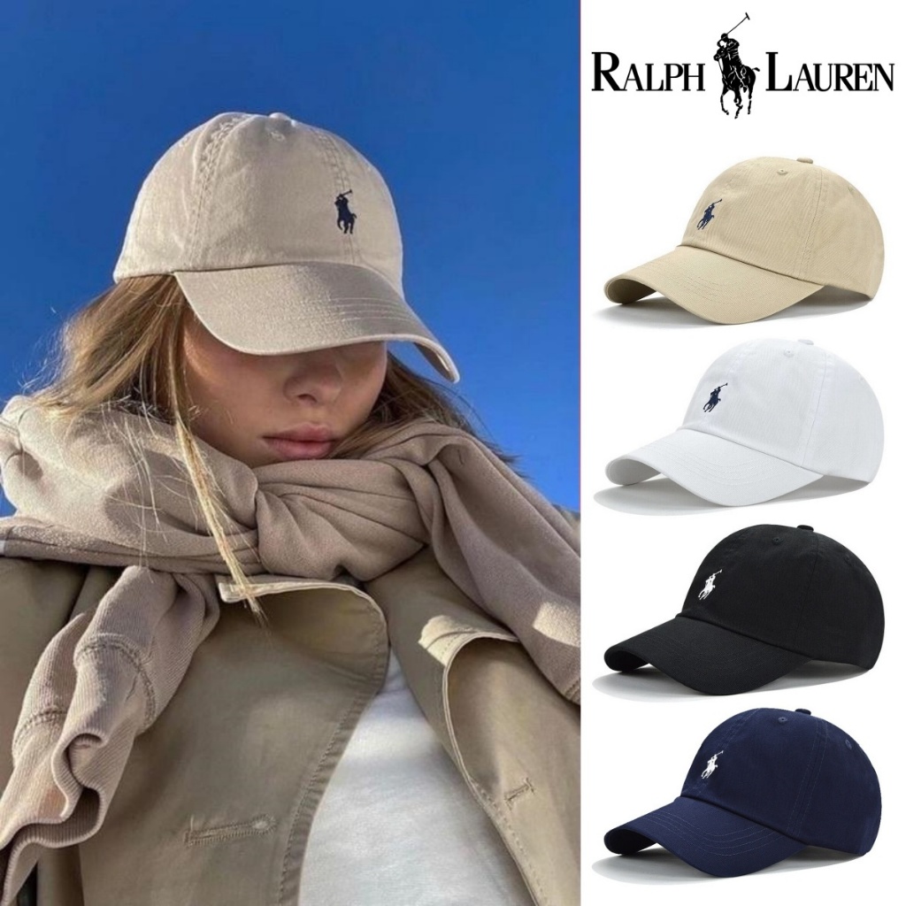 หมวก Polo ralph lauren หมวกเบสบอล cotton baseball cap หมวกแฟชั่นเกาหลี ปรับขนาดได้ เหมาะสำหรับบังแดดท่องเที่ยวกีฬา