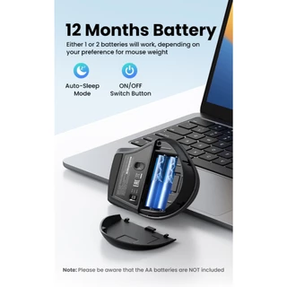Ugreen Wireless Mouse เมาส์ไร้สายบลูทูธ 5.4 2.4G Ergonomic 5000DPI สําหรับ แท็บเล็ตแล็ปท็อปคอมพิวเตอร์ รุ่น 45792