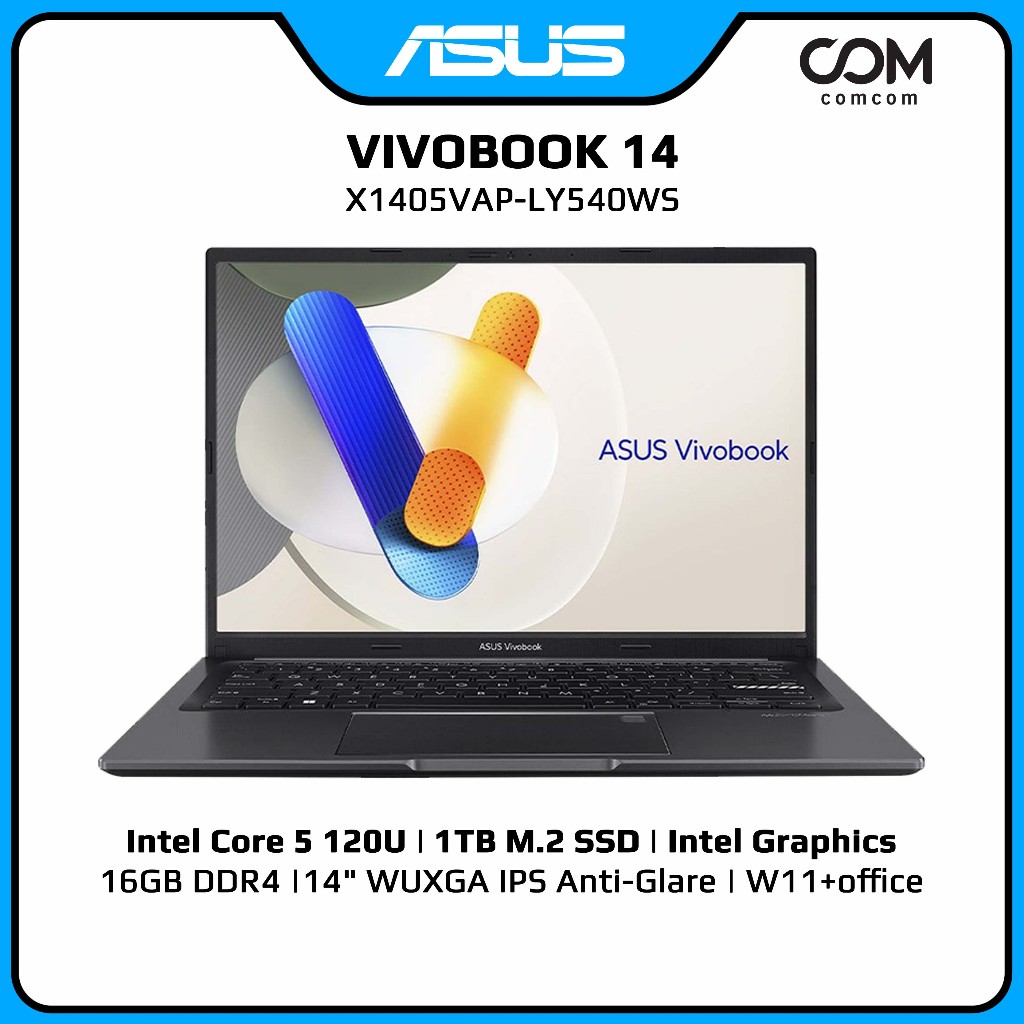 NOTEBOOK (โน้ตบุ๊ค) ASUS VIVOBOOK 14 X1405VAP-LY540WS BY COMCOM