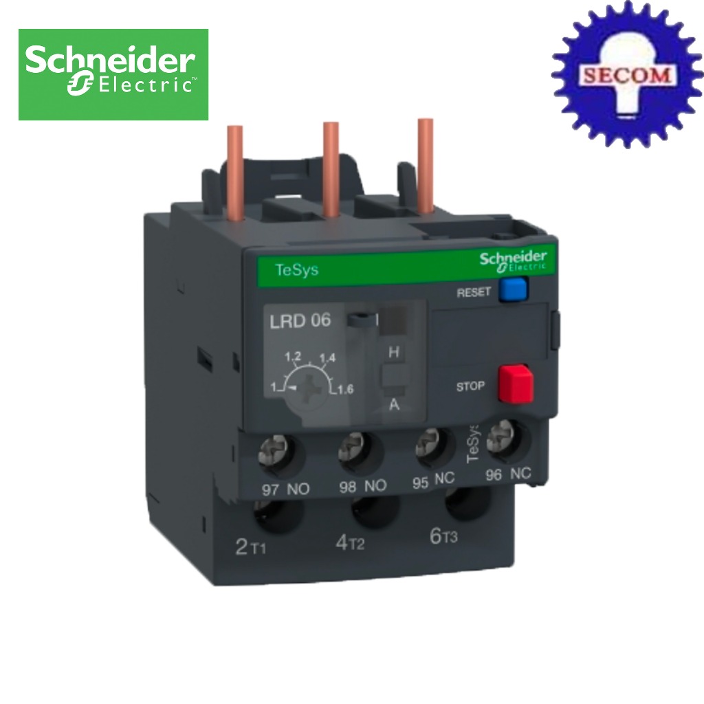 โอเวอร์โหลด ชไนเดอร์ รุ่น LRD-07 overload relay for AC3 0.75kW/400V, 1HP สามารถปรับกระแสได้ 1.6-2.5 