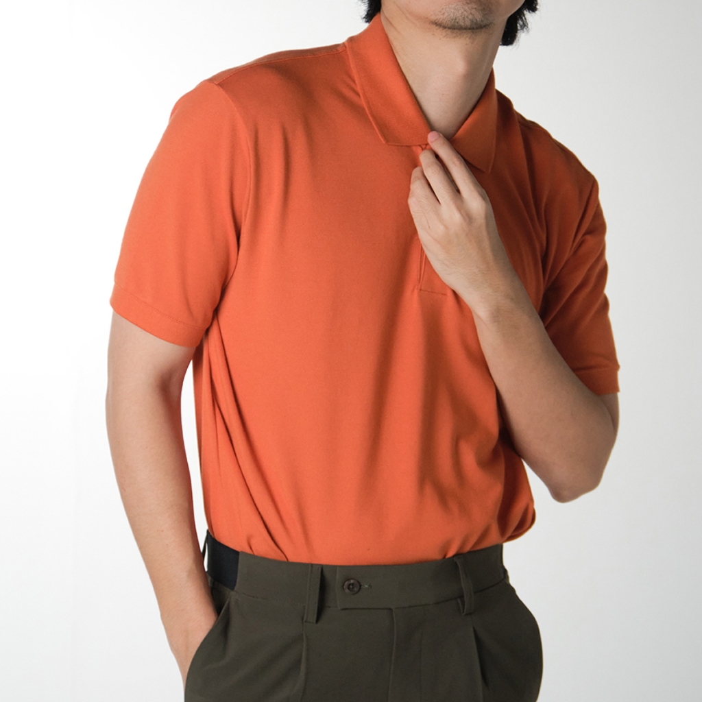 era-won เสื้อโปโล แขนสั้น ทรงสลิม Polo Shirt สี Orange June