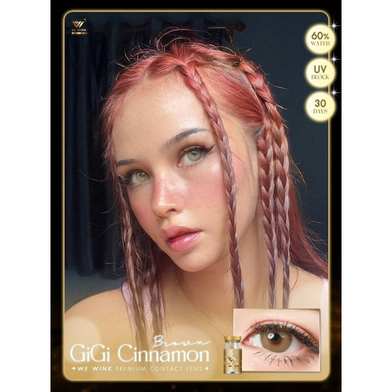 Gigi cinnamon gray brown Bigeye wewink คอนเเทคเลนส์กรองเเสง UV สีเทา,สีน้ำตาล We Wink