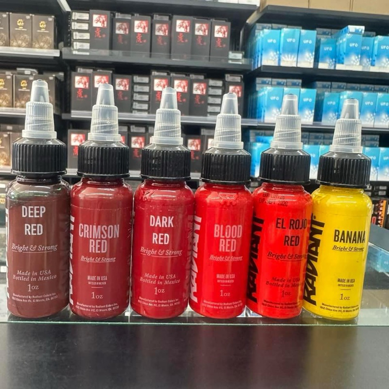 🔴หมึกสีเรเดียนRADIANT หมึกสักร่างกายแท้100% สักงานtattooเม็ดสีชัดสักติดง่าย