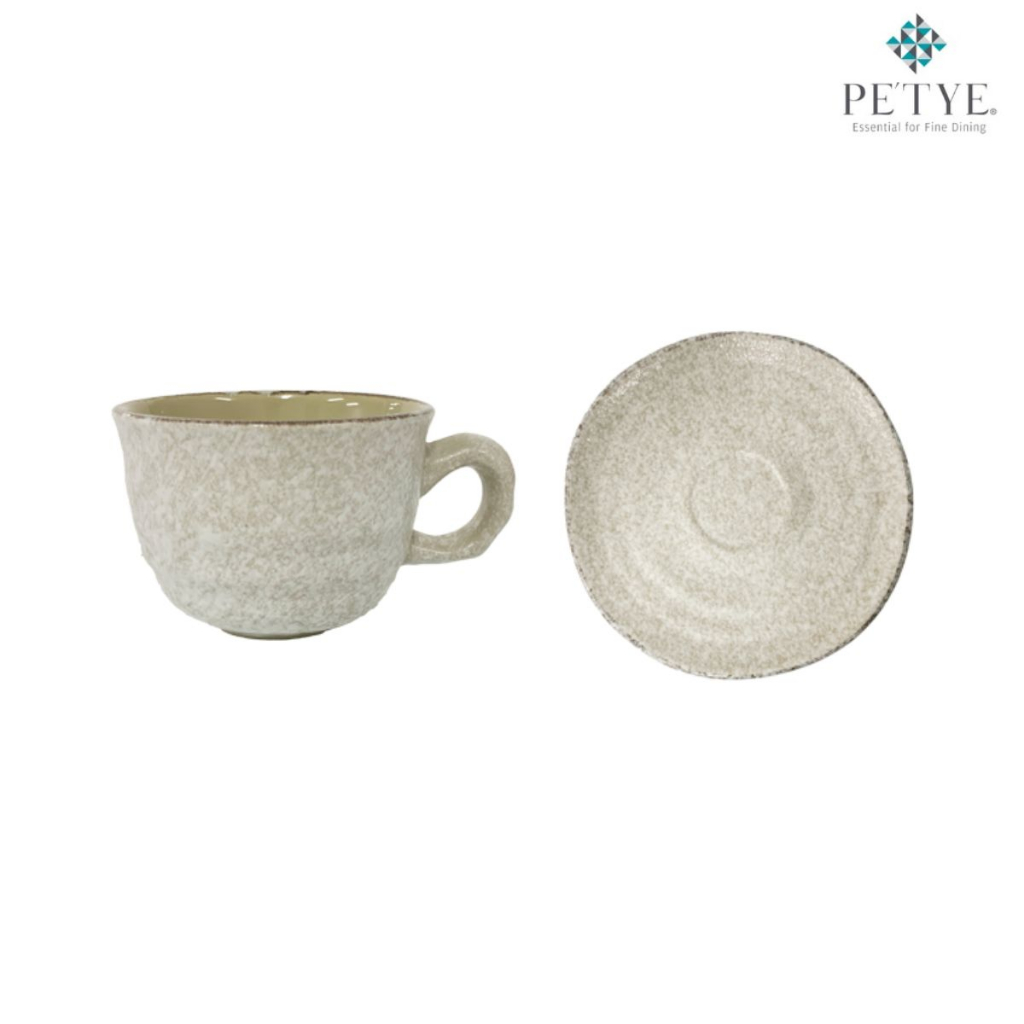 PETYE Kyo White Espresso Cup 100 ml.+Saucer ชุดแก้วกาแฟสไตล์ญี่ปุ่น - KCC571+KCC572