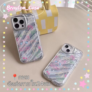 🌷Braylon🌷จัดส่งภายใน24ชม เลเซอร์ โบว์หูกระต่าย iphone 11 14 pro max ป้องกันการหล่น ขอบเต็ม หวานสวย case for iPhone 12 13