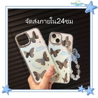 🎈จัดส่งภายใน24ชม🎈เคส for iPhone 11 14 Pro Max Case for iPhone 12 13 ป้องกันการตก การป้องกัน พื้นผิวกระจก พร้อม ผีเสื้อ