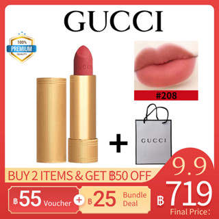 ของแท้ค่ะ100% Gucci Gold Tube Lipstick Matte 208#