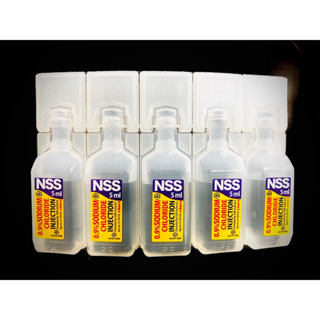 ส่งด่วน‼️น้ำเกลือ(1ชุด5 ขวด)NSS Normal Saline 0.9% ขนาด 5ml. Sodium Chloride Exp.2028