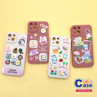 OPPO  A5s A5/A9(2020) A15 A16 A17 A57 A74(5G) A78 A93 เคสมือถือนิ่ม TPU กันเลนส์กล้องนูนลายการ์ตูนติดอะไหล่นูน ไข่ดาว