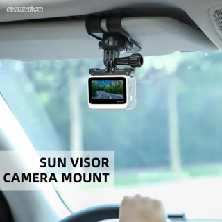 Sunnylife Car Sun Visor Mount Action Camera Holder Phone Vlog Mount 360°Rotating for Insta360 GO3/X3/GoPro11/Action4