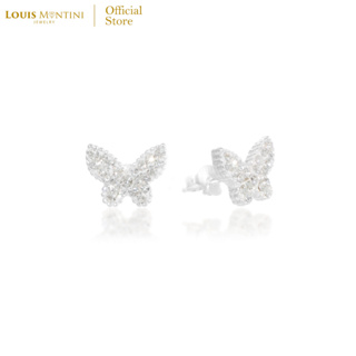 Louis Montini (Jewelry) Sterling Silver 925 Earrings ต่างหูเงินแท้ 92.5% ต่างหูผู้หญิง รูปผีเสื้อ LJER112