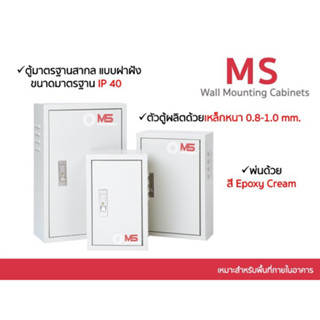 ตู้ไฟสวิทช์บอร์ดไซส์มาตรฐาน ตู้ควบคุมไฟฟ้า ตู้คอนโทรล แบบธรรมดา รุ่น MS Wall Mounting Cabinets