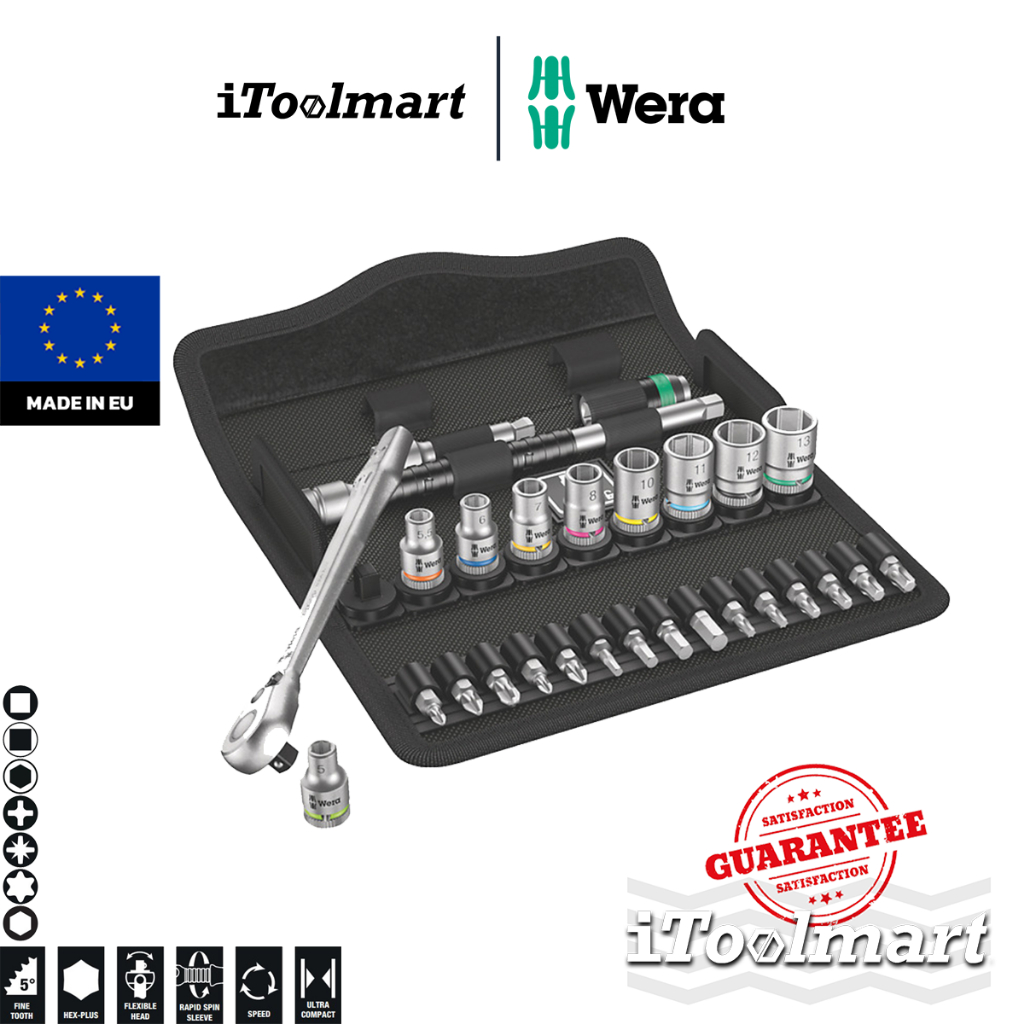 WERA ชุดประแจ Zyklop Metal 8100 SA 8 ขนาด 1/4 นิ้ว 05004018001 ชุด 28 ชิ้น