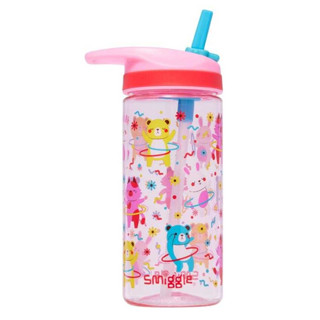 Smiggle Junior Plastic Drink Bottle 440Ml ขวดน้ำสมิกเกอร์ลาย หมีออกกำลังกาย พร้อมส่งในไทย