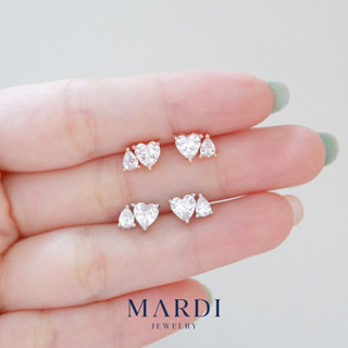 Mardi Jewelry ต่างหูเงินแท้ 925 Onni Heart Earrings