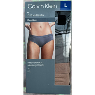 กางกเงในสตรี CK Calvin Klein แพ็ค 3 ชิ้น Hipster ผ้านุ่มสวมใส่สบาย คละสี size L from USA