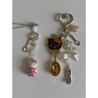 B : Hello Kitty S. Charm, ミ★ Sanrio San-X Kawaii Characters Keychain, handmade with love &lt;3 พวงกุญแจ