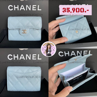 👜: New!! Chanel Card Holder XL Blue Pastel Caviar LGHW Holo 31‼️ก่อนกดสั่งรบกวนทักมาเช็คสต๊อคก่อนนะคะ‼️