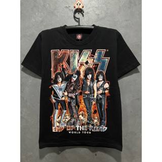 เสื้อยืดKissส้ม ป้ายRockYeah ผ้าคอตตอน 100