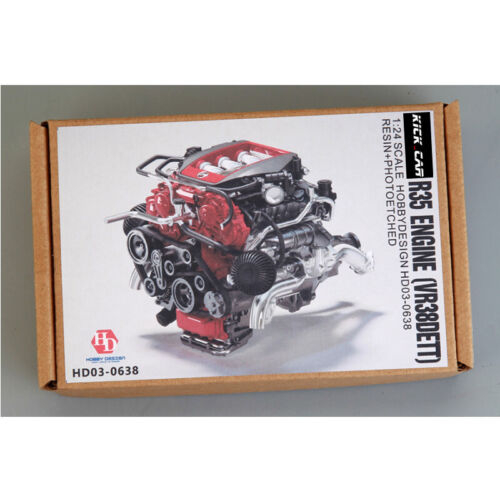 ชุดแต่งจากHobby Design1/24 R35 Engine (VR38DETT) Detail Set Modified Parts