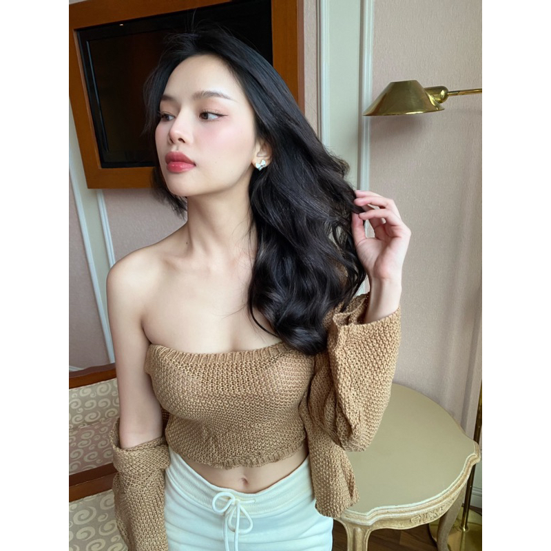 BY IRA  ไหมพรมเกาะอก+เสื้อคลุมนอก ได้2ชิ้น ให้ลุคสวยแซ่บเกินต้าน - รูปที่ 2