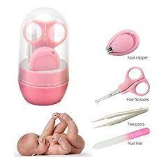 ❤️Love Sale❤️baby manicure set 4 in 1 set ชุดกรรไกรตัดเล็บเด็ก 4 ชิ้น สีชมพู