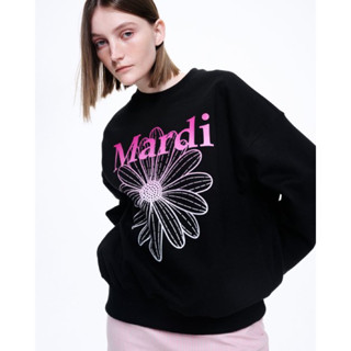 พร้อมส่ง 🇰🇷แท้ 💯% MARDI SWEATER SHIRT​​ อปก​ ครบ​  Free size MARDI MERCREDI SWEATSHIRT FLOWERMARDI GRADATION_BLACK PINK