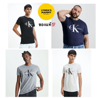 พรีออเดอร์ เสื้อยืด โลโก้สกรีน Calvin Klein CORE MONOGRAM LOGO SLIM T-SHIRT