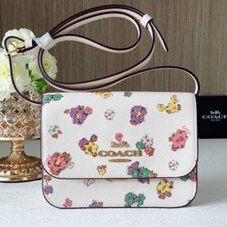 🎀 (สด-ผ่อน) กระเป๋าสะพาย สีขาวดอก 7 นิ้ว C9958 Mini Brynn Crossbody With Spaced Floral Field Print