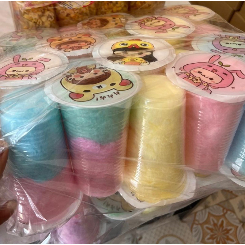 ขนมสายไหมคละสีทุโทนและสีล้วน14oz 20แก้ว