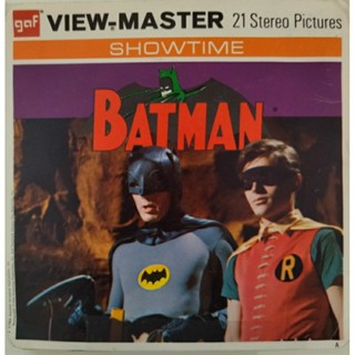 แผ่นฟิล์มสำหรับกล้อง gaf วิวมาสเตอร์ 3D Batman showtime 1966 view master มือสองสภาพดี