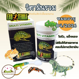 (Exp 2026/04) วิตามินรวมสำหรับสัตว์เลื้อยคลานและกบฮอร์นฟรอก Exoterra Multi Vitamin Powder สูตรยอดนิยม