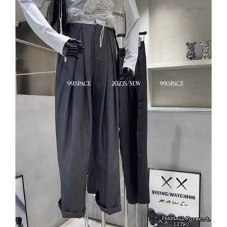 🇰🇷NEW🇰🇷 Korea stripe highwaist trousers  กางเกวเอวสูงลายทางดีเทลเอวตัดแถบ รูดสมอคปรับได้อย่างดีค่ะ กระเป๋าข้างจริง