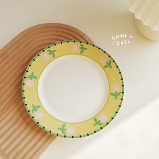[พร้อมส่ง] 🌷 Green Tulip Ceramic จานเซรามิค จานทิวลิป