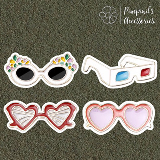 ʕ •ᴥ•ʔ ✿ พร้อมส่ง : เข็มกลัดเซ็ทแว่นตา 4 สไตล์ | 4 Styles Glasses Enamel Brooch Pin Set.