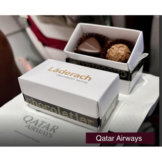 ช็อคโกแลต Laderach กล่องละ 2 ชิ้น ช็อคโกแลตชื่อดังระดังโลก อร่อยของแท้ ได้มาจาก business class Qatar