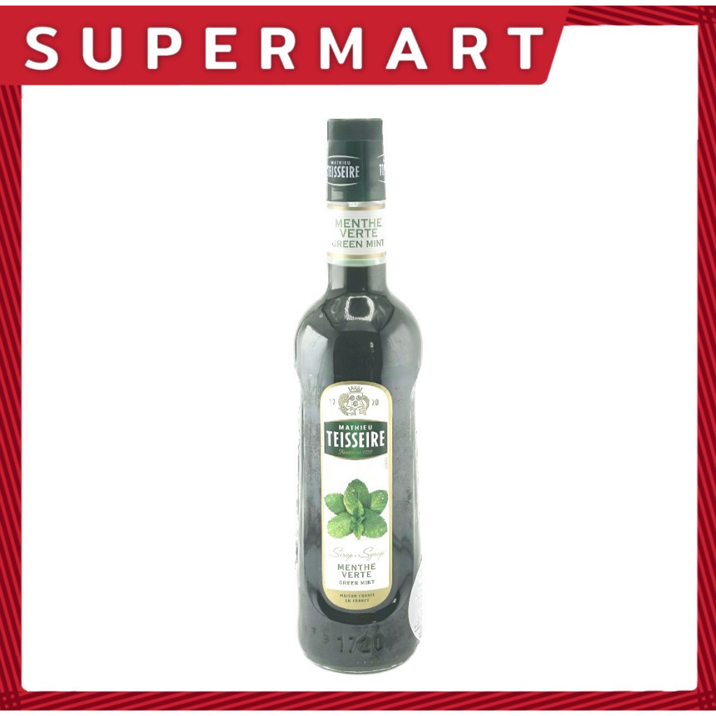 SUPERMART Mathieu Teisseire GreenMint Syrup 700ml.กลิ่นมิ้นท์เขียว ตราแมททิว เตสแซร์ 700 มล. #110818