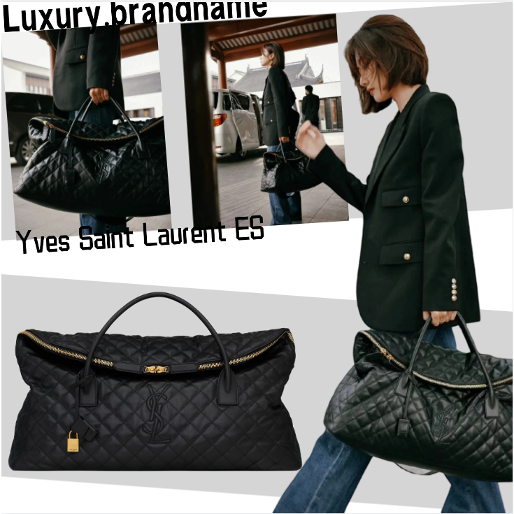 แซงต์โลรองต์ Yves Saint Laurent ES กระเป๋าเดินทางหนังควิลท์/กระเป๋าสะพายข้าง/รูปแบบใหม่