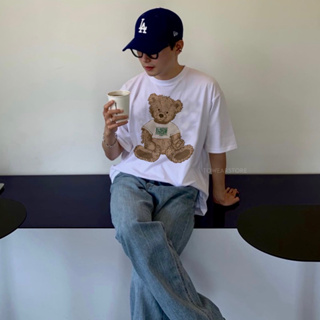 เสื้อยืด oversize ลาย “TEDDY🧸MARITHE’” - Rib คอ1” / ผ้า cotton 100%