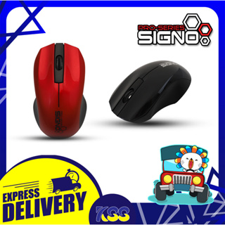 เมาส์สายมาตรฐาน Signo Besico Usb Optical Mouse 1000 Dpi MO-540 สีดำ/สีแดง ขนาดเหมาะมือ สายยาว 1.5เมตร ประกัน 1 ปี