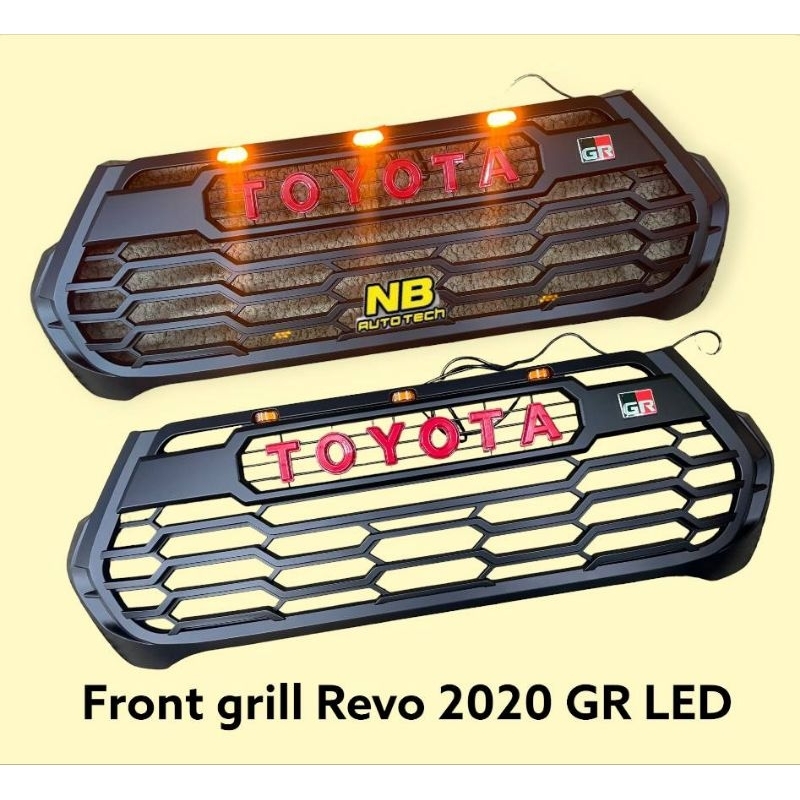 กระจังหน้า Revo 2020 2021 2022 รุ่น GR มีไฟ Led Front grill Hilux Revo GR led