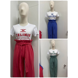 เสื้อร่อง + กางเกง ผ้าเกร็ดปลา