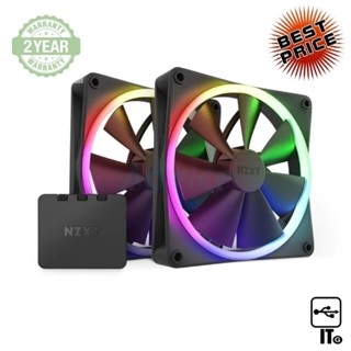 FAN CASE 14CM NZXT F140 RGB TWIN PACK BLACK [RF-R14DF-B1] ประกัน 2Y พัดลมและซิงค์ระบายความร้อน