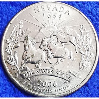 เหรียญ​สหรัฐอเมริกา​ USA, 1 Quarter, (Nevada), #​1736L,  ชุด​ State Quarter,​ ใช้แล้ว