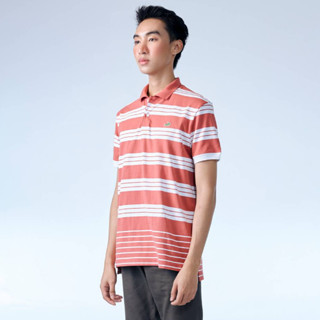 ASTRO DUST RED SLIM FIT STRIPE POLO SHIRT เสื้อโปโลสีแดง ASTRO DUST RED ลายริ้วทรงสลิมฟิต