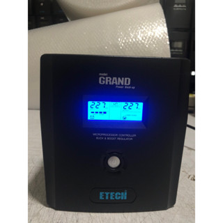 UPS เครื่องสำรองไฟมือสอง (second hand) ETECH GRAND -1200VA 1200VA/700W สินค้าพร้อมใช้งาน รับประกัน 1 เดือน