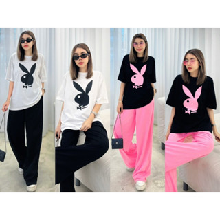 ! Playboy Oversize Set  เซทเสื้อคอกลมแขนสั้น ทรง oversize นิดๆหน่อยๆ