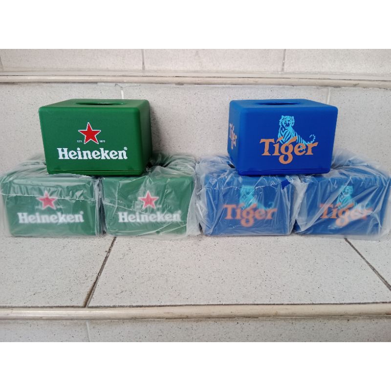 กล่องทิชชู่เบียร์ Heineken Tiger Cheers งานแท้ งานใหม่ สำหรับใส่กระดาษป๊อบอัพ
